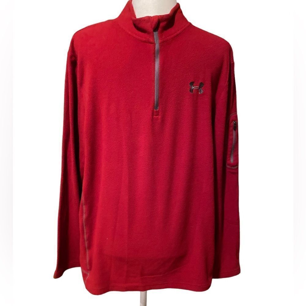 Under Armour Red Fleece Pullover Jacket Size Large